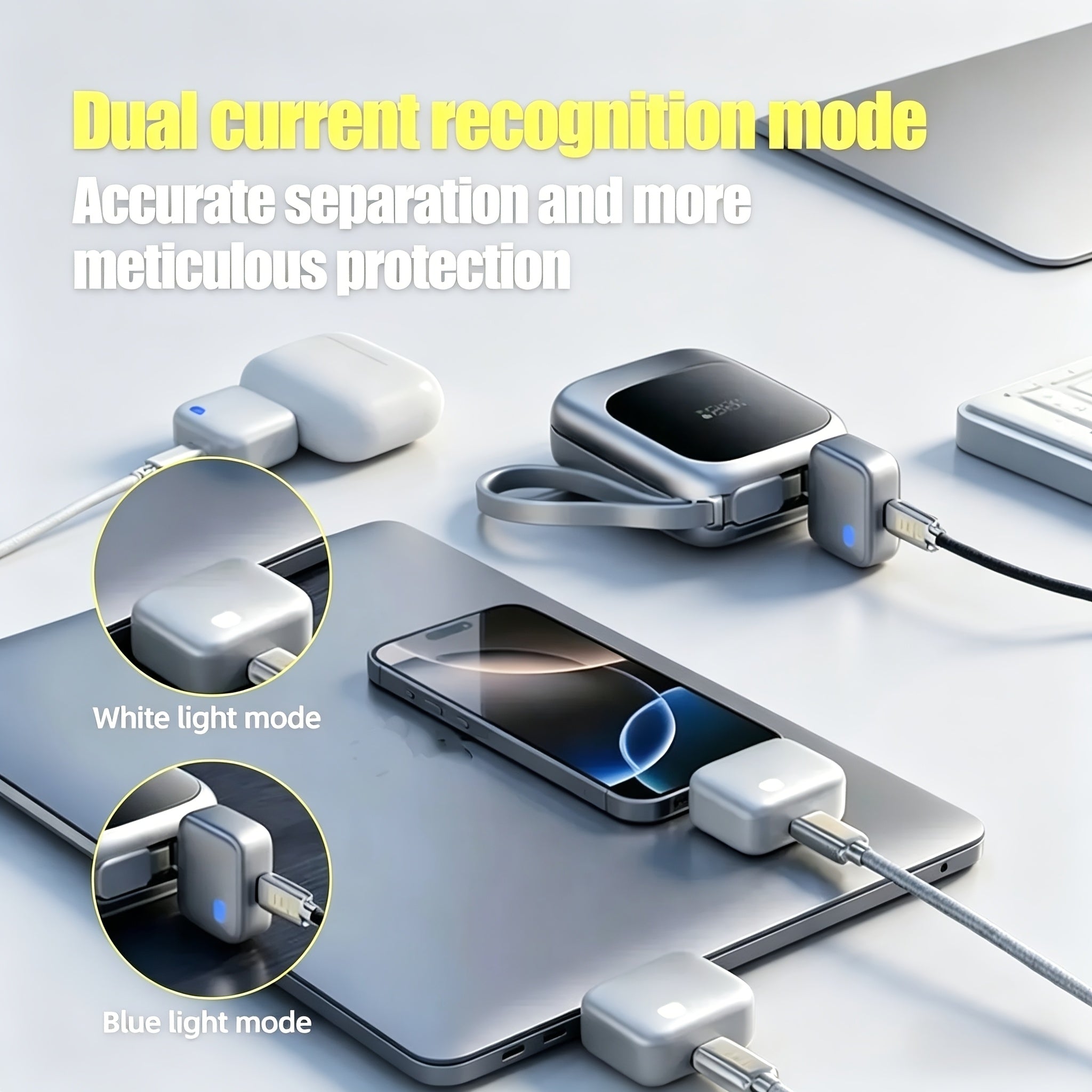 Protecteur de Câble Intelligent USB-C avec Éjection Automatique Anti-Surcharge