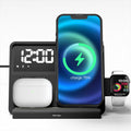 Station de Charge Sans Fil 5 en 1 avec Réveil Intégré et Design Magnétique