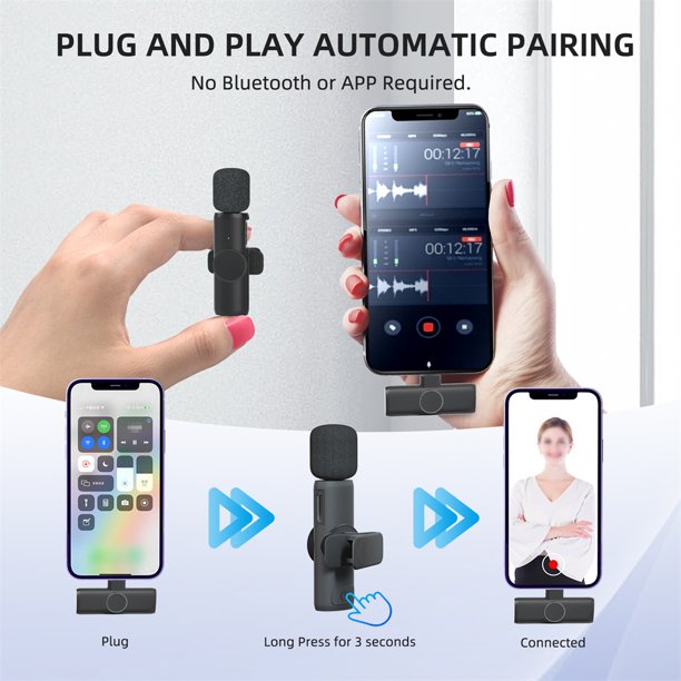 K11 Wireless Lavalier Microphone – Compatible with Android and iPhone