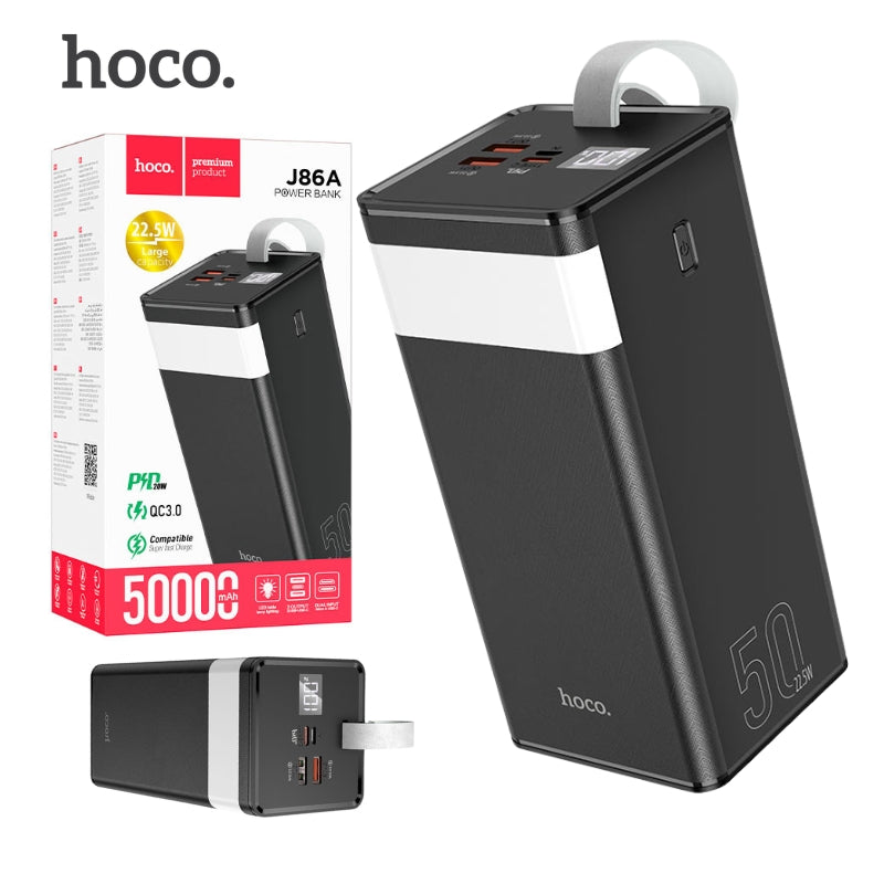 Batterie Externe Hoco J86A Powermaster – Power Bank 50000mAh avec Écran LCD et Lampe